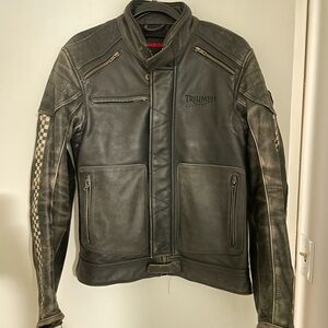 Triumph Men's Cafe Racer Motorcycle Leather Jacket